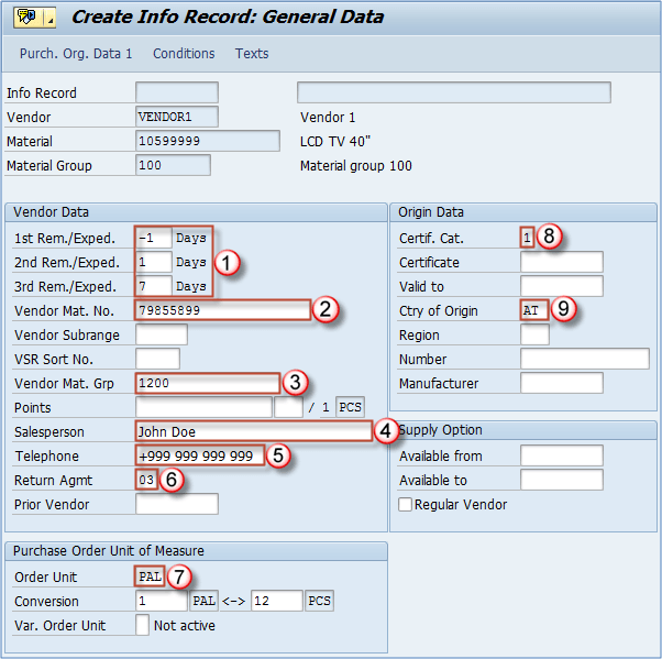 ME11: How to Create a Purchase Info Record in SAP