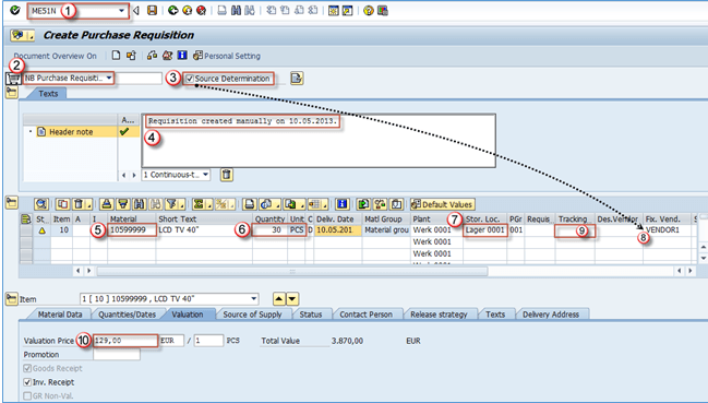 How to Create a Purchase Requisition in SAP: ME51N