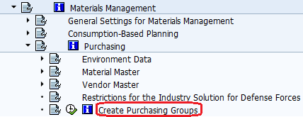 Create purchasing groups path