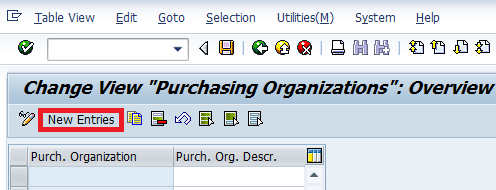 Maintain Purchasing Organisation entries