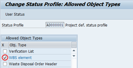 object types allowable sap