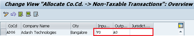 Assign Tax Codes for Non-Taxable Transactions entries