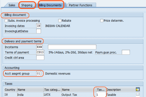 Create customer master data - shipping and billing