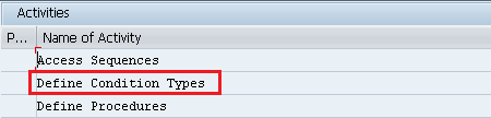 Define New Condition types for Taxes Define Condition types for Taxes