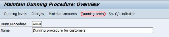 Dunninf texts button