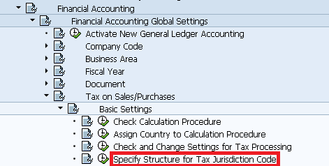 Specify structure for tax jurisdiction code Path