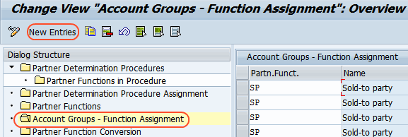 account groups function assignment