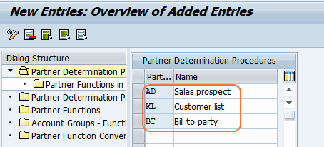 partner determination new entries