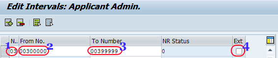 Create number ranges for applicant numbers sap