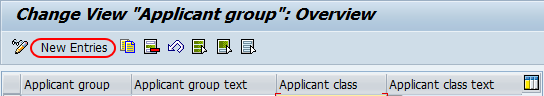 application group new entries