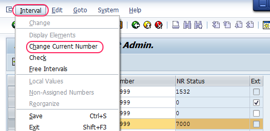 delete number ranges for applicant numbers sap