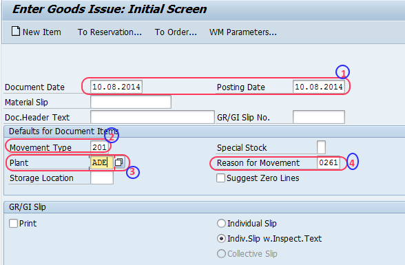 Post goods issue