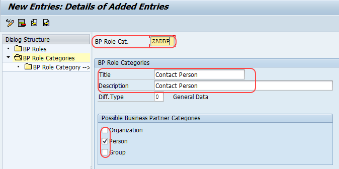 How to define business partner role categories