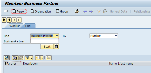 Maintain business partner - Person