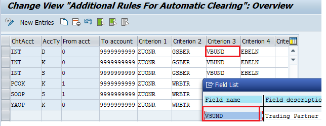 SAP Automatic Clearing Rules – Trading Partner Field