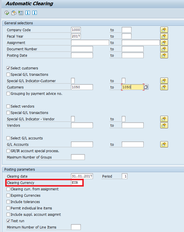 SAP Automatic Clearing – Specify Clearing Currency