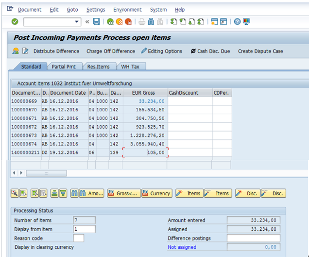 Post Manual Incoming Payment – Assign the Open Items