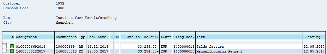 SAP Customer Open Items – After Manual SAP Incoming Payment