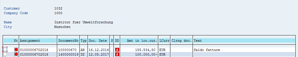 SAP Customer Open Items – After Partial Payment