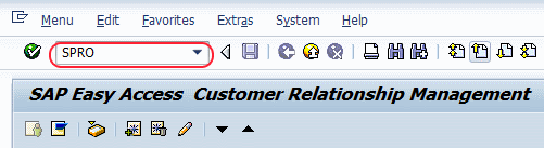 CRM Transaction code SPRO