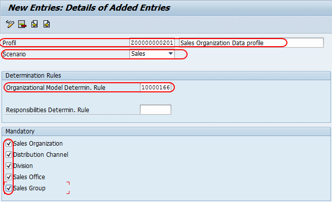 Maintain Organizational Data Profile in SAP CRM sales services