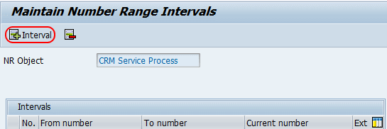 Maintain numbe range inervals for services