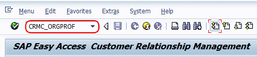 Transaction code CRMC_ORGPROF