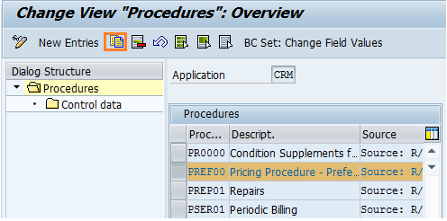 create new pricing procedure in SAP CRM