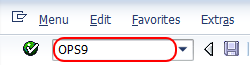Transaction code OPS9