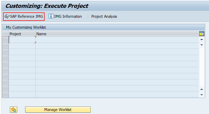 SAP Reference IMG