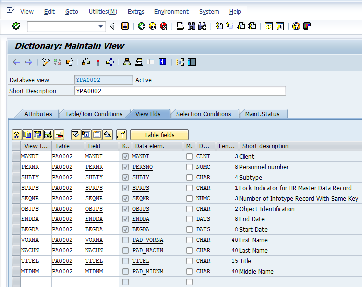 Select Database View Fields Select Database View Fields