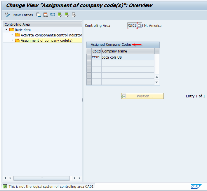 Assignment of Company Codes to CO Area