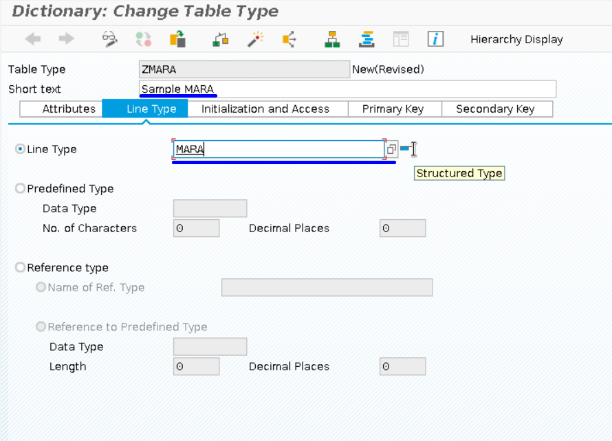 Mandatory Fields for Table Type Creation