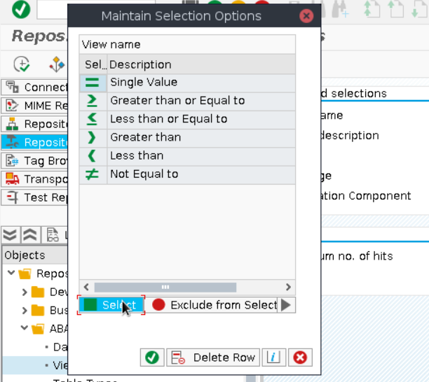 Maintain Selection Options Allows Customizing the Query