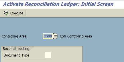 Activate SAP Reconciliation Ledger – Initial Screen