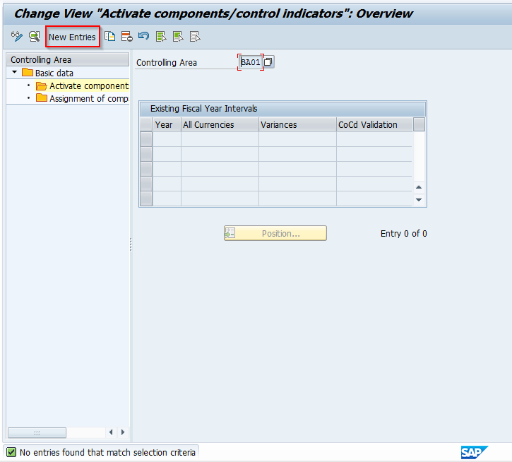 Add New Entries to Activate Controlling Area Components/Control Indicators