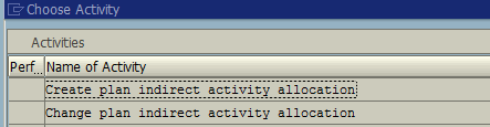 Create Plan Indirect Activity Allocation Cycle