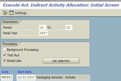Execute Activity Indirect Allocation