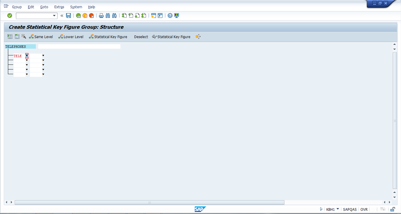 Create Statistical Key Figure Group – Define Structure