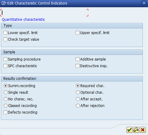 qs21 create inspection characteristic control indicator sap