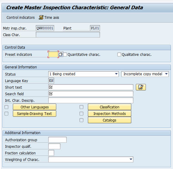 qs21 create inspection characteristic sap 