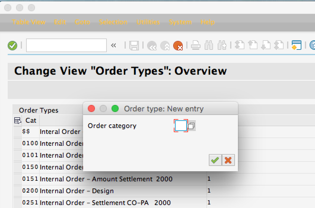 New Order Type Category