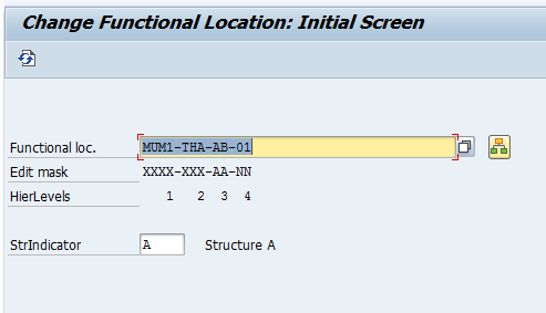 Change SAP Functional Location – Initial Screen