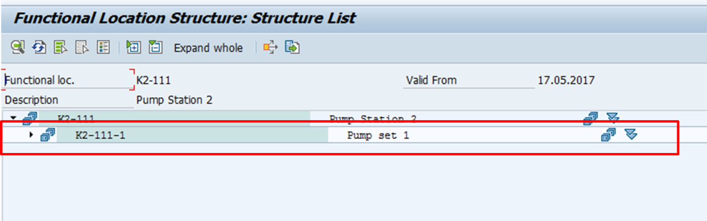 SAP Functional Location Structure: Output