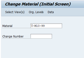 SAP Material Master: Change