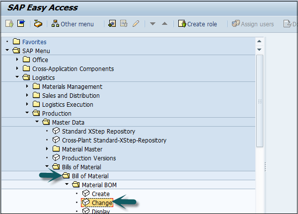 SAP PP Easy Access