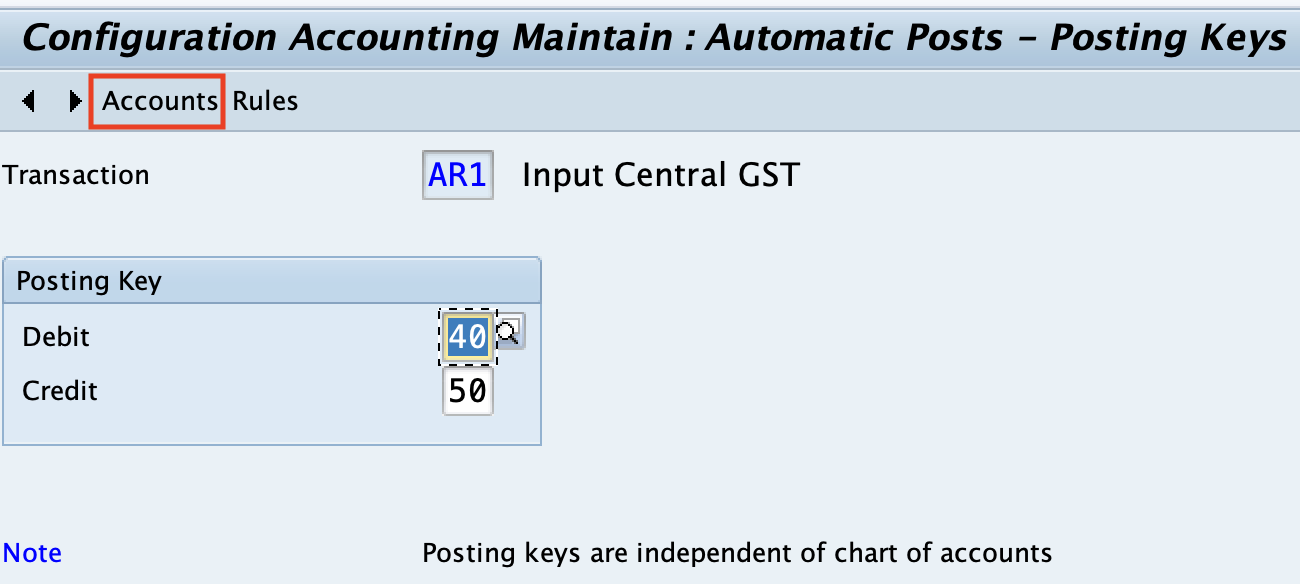 Accounts - GST automatic posting in SAP Hana