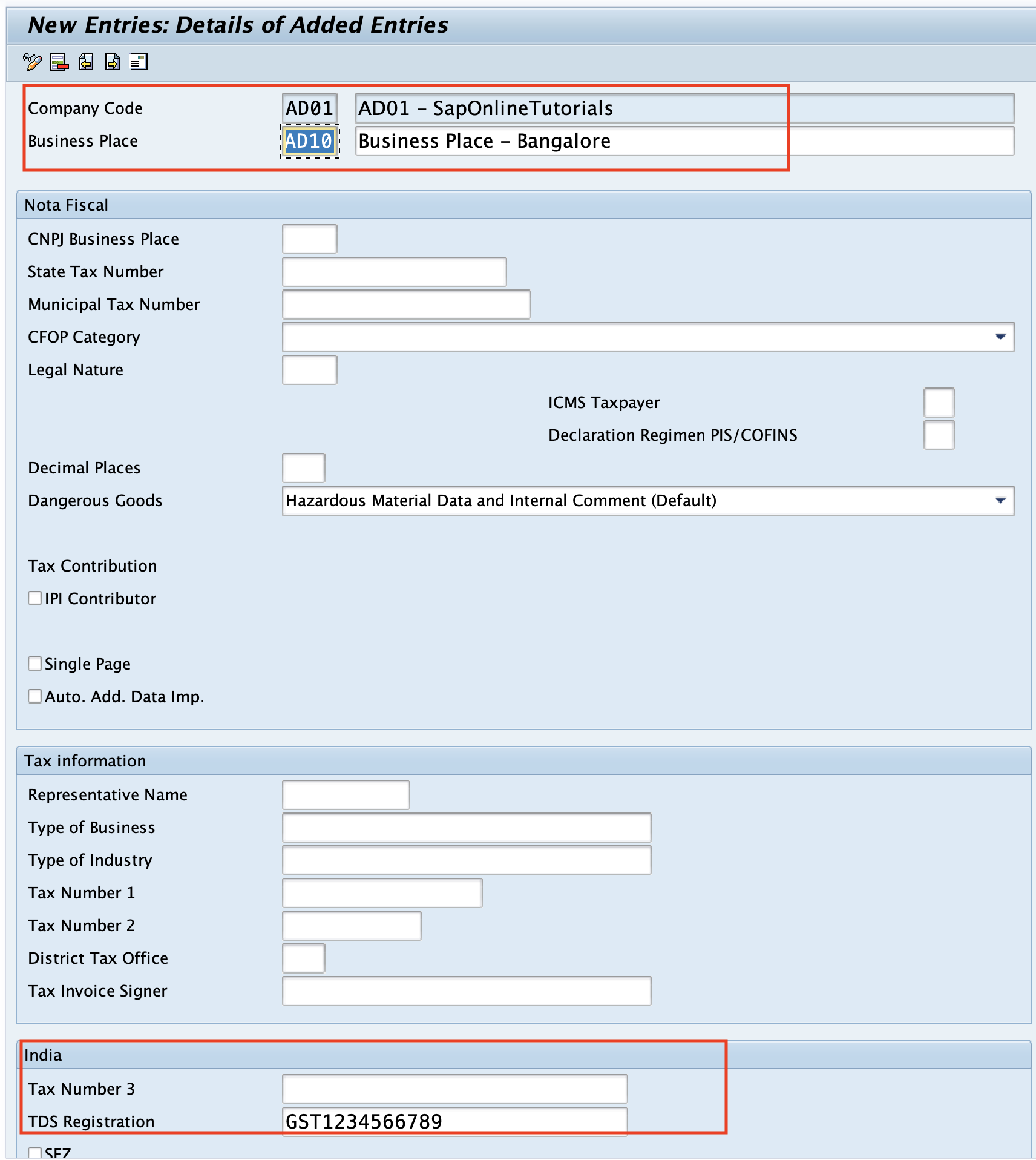 Create Business Places in SAP Hana