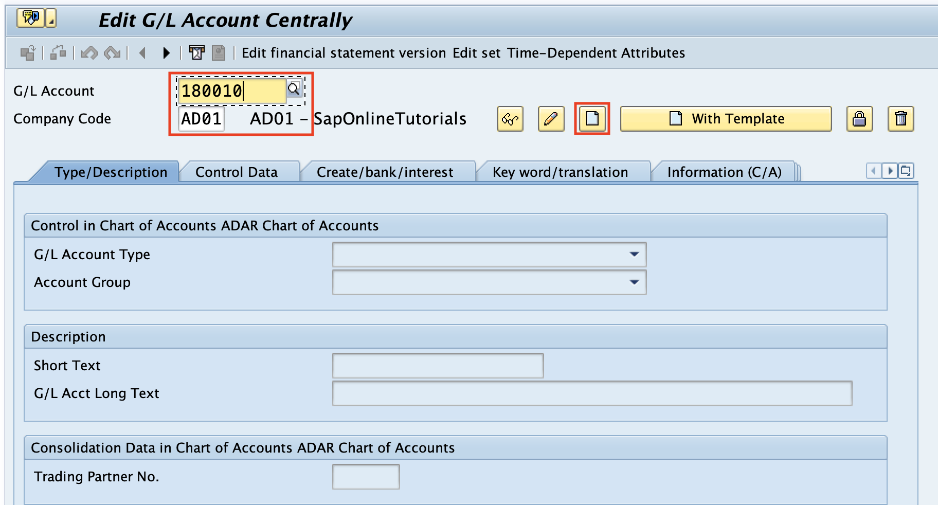 Create GL account for GST in SAP Hana