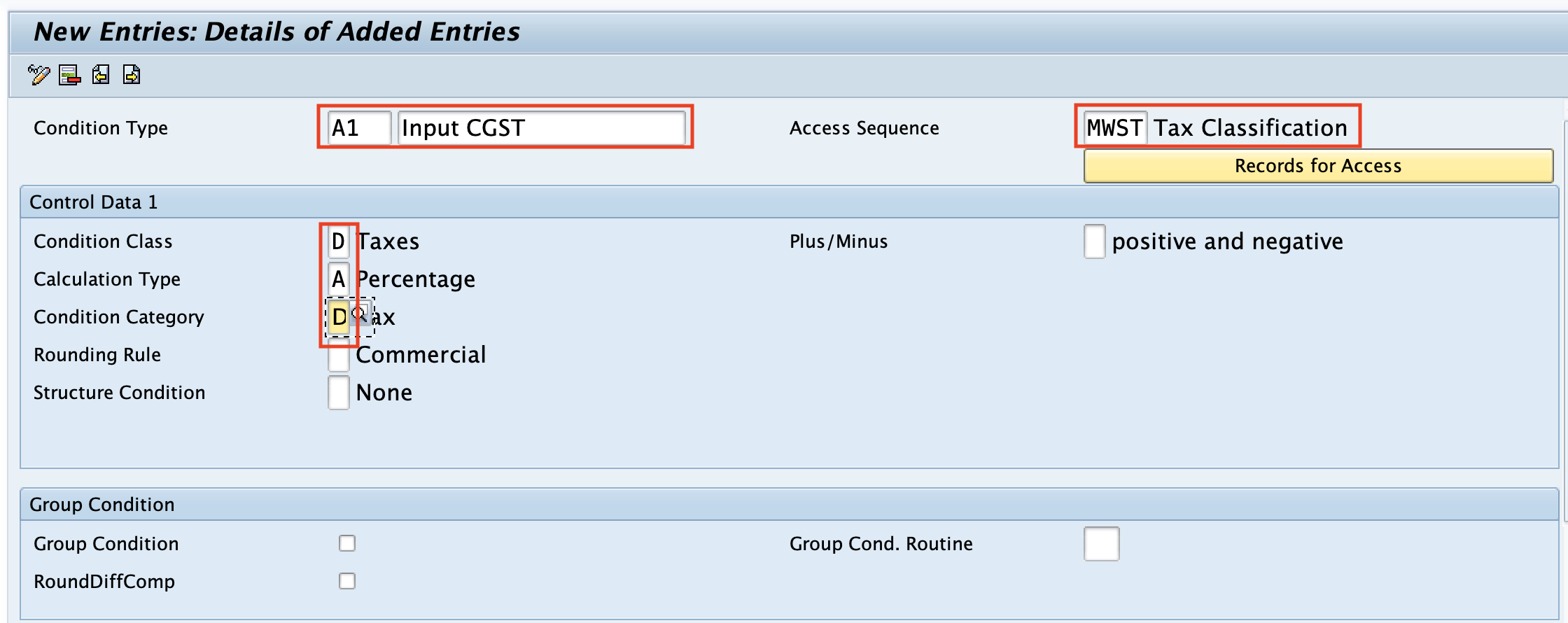 Create condition types in SAP Hana